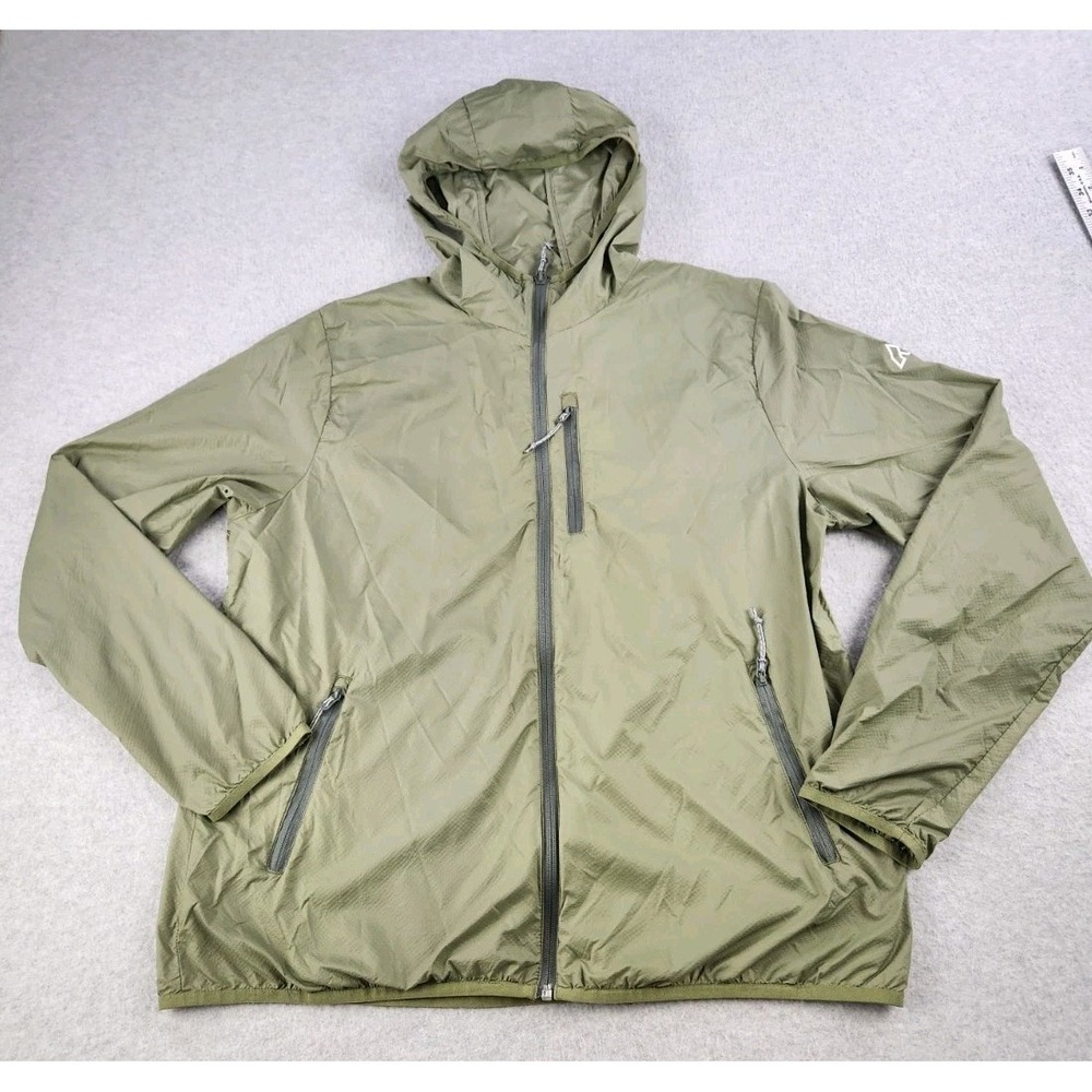 Alpine Design Lightweight Jacket Packable Rain Hiking Camping Hooded - Sz Medium